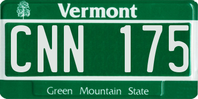 VT license plate CNN175