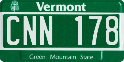 VT license plate CNN178