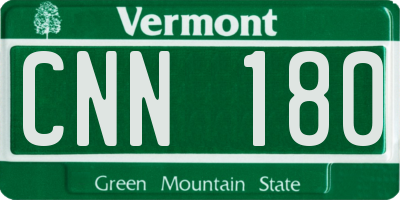 VT license plate CNN180