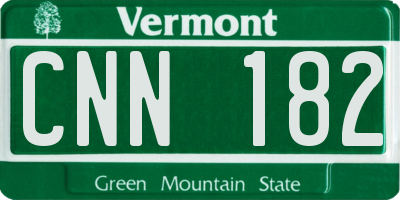 VT license plate CNN182