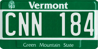 VT license plate CNN184