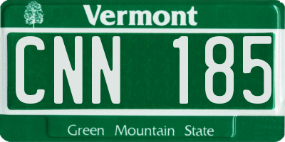 VT license plate CNN185