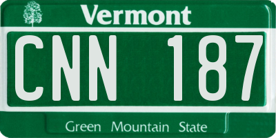 VT license plate CNN187