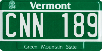 VT license plate CNN189