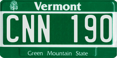 VT license plate CNN190