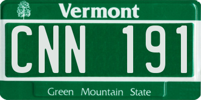 VT license plate CNN191