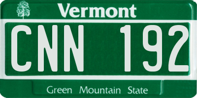 VT license plate CNN192
