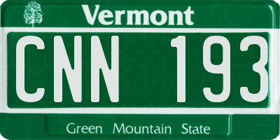 VT license plate CNN193