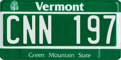 VT license plate CNN197