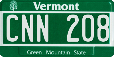 VT license plate CNN208