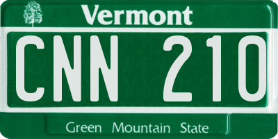 VT license plate CNN210