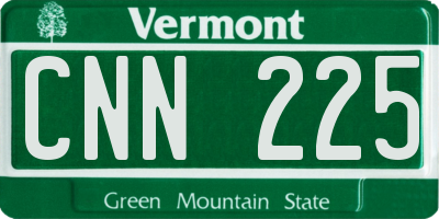 VT license plate CNN225