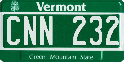 VT license plate CNN232