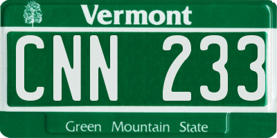 VT license plate CNN233