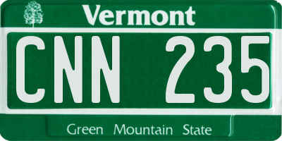 VT license plate CNN235