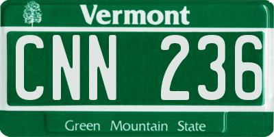 VT license plate CNN236