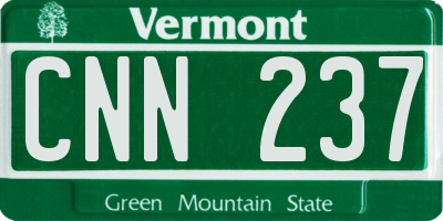 VT license plate CNN237