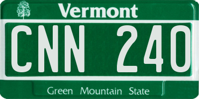 VT license plate CNN240