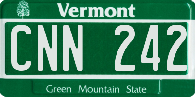 VT license plate CNN242