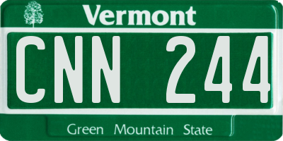 VT license plate CNN244