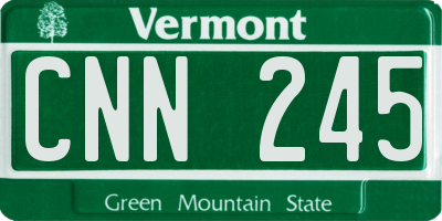 VT license plate CNN245