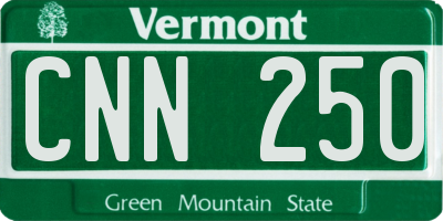 VT license plate CNN250