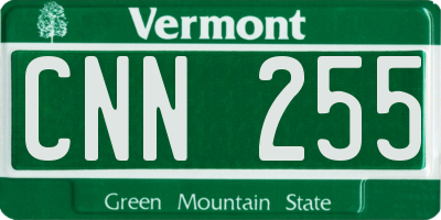 VT license plate CNN255