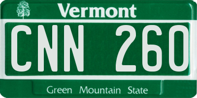 VT license plate CNN260