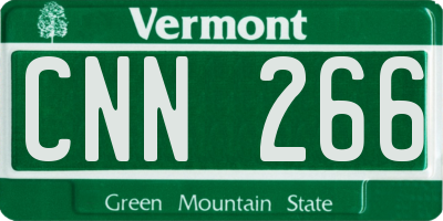 VT license plate CNN266