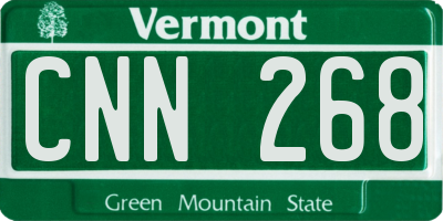 VT license plate CNN268