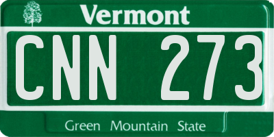 VT license plate CNN273