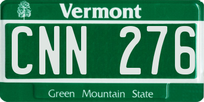 VT license plate CNN276