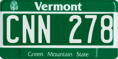 VT license plate CNN278