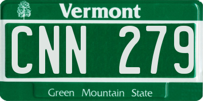 VT license plate CNN279