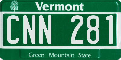 VT license plate CNN281