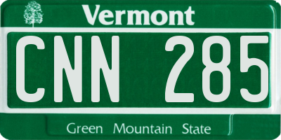 VT license plate CNN285