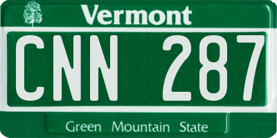 VT license plate CNN287
