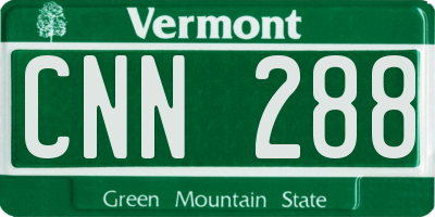 VT license plate CNN288