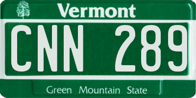 VT license plate CNN289