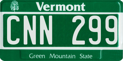 VT license plate CNN299