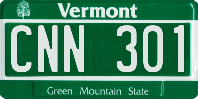 VT license plate CNN301