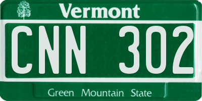 VT license plate CNN302