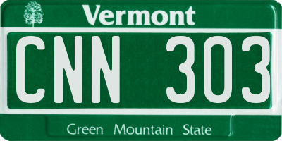 VT license plate CNN303