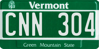 VT license plate CNN304