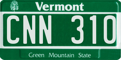 VT license plate CNN310