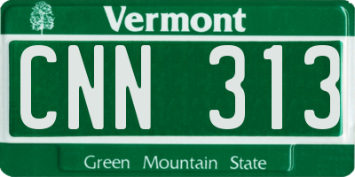 VT license plate CNN313