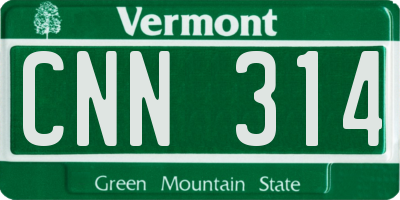 VT license plate CNN314