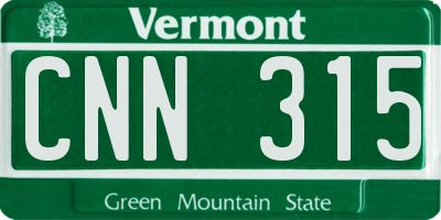 VT license plate CNN315