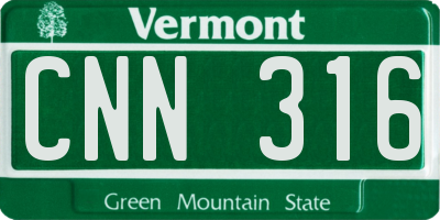 VT license plate CNN316