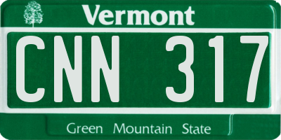 VT license plate CNN317